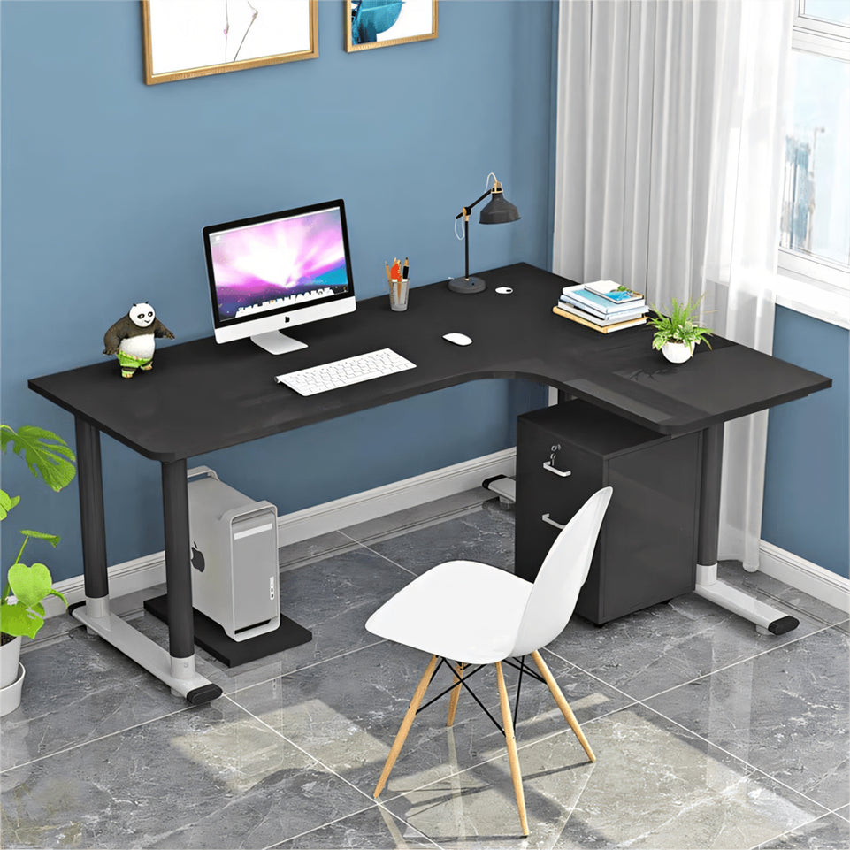 L-Shaped Corner Desk - Modern, Space-Saving Home Office Solution HD-206