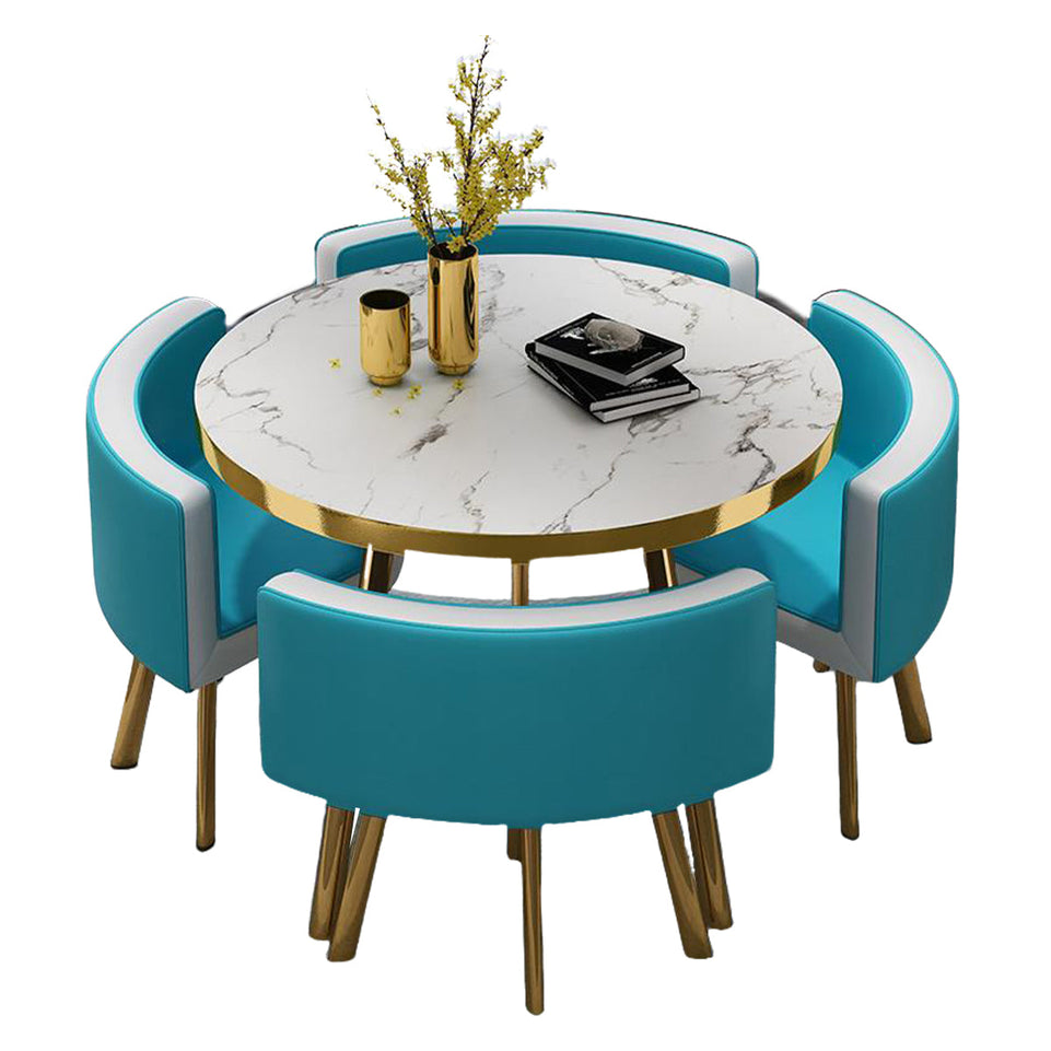 Round Reception Table with 4 Chairs for Office Reception Areas JDZH-2024
