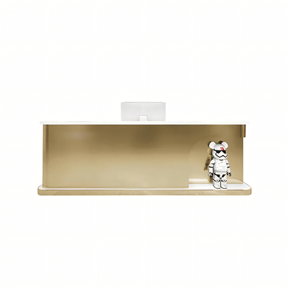 Corner Display Reception Counter with Ample Storage Space for Company JDT-064