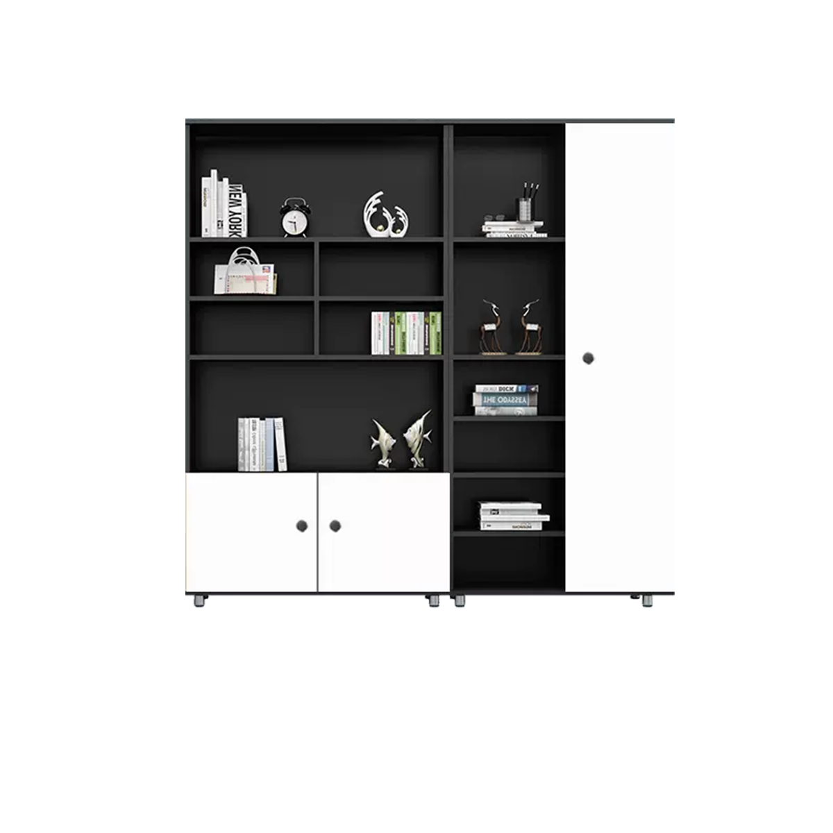 Rectangular Wooden File Cabinet with Open Storage Compartments WJG-745