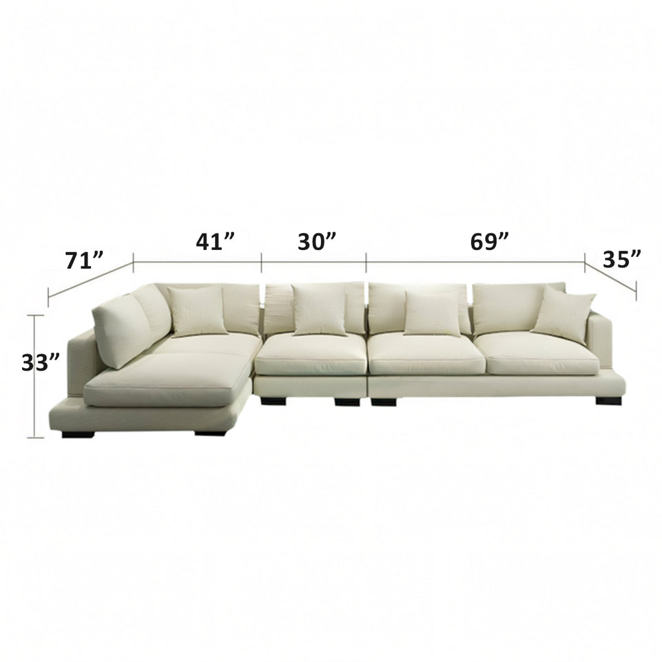 Italian Minimalist Sofa Modern Couch Chaise Lounge BSF-2004