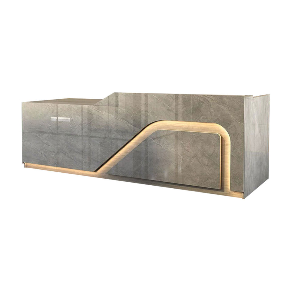 Lacquer Reception Desk with LED Lights and Lockable Drawer for Retail Stores JDT-1051