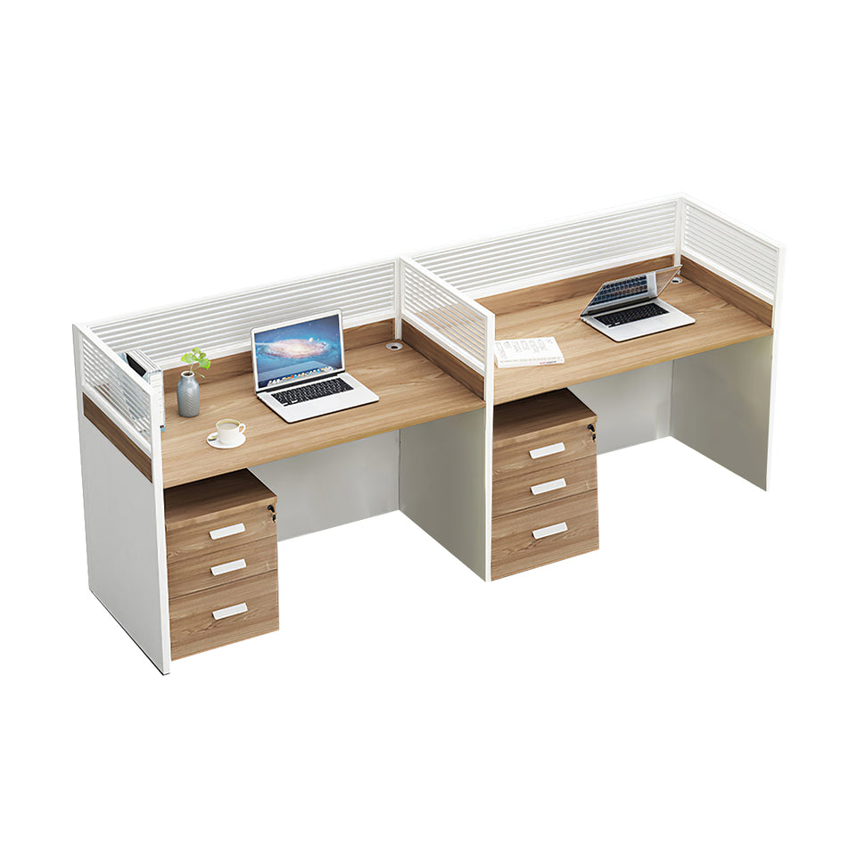 Modern L-Shaped Office Desk with Screen Divider for Employee Workstations BGZ-222