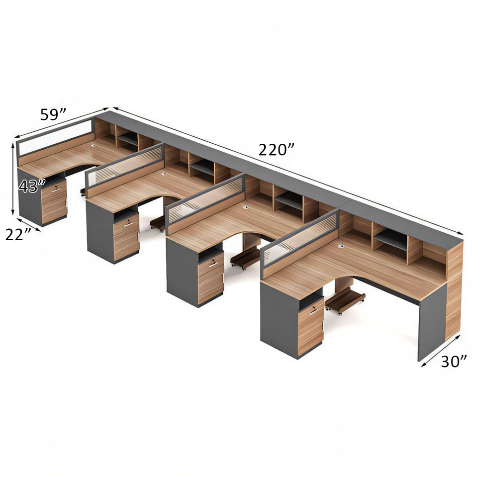 Modern Office Desk and Chair Set with Privacy Panels - Ideal for Workstations BGZ-227