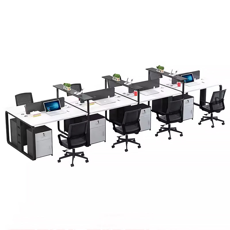 Sophisticated Simplicity Steel Framed Staff Desk Set with Modern Furniture Pieces YGZ-1016