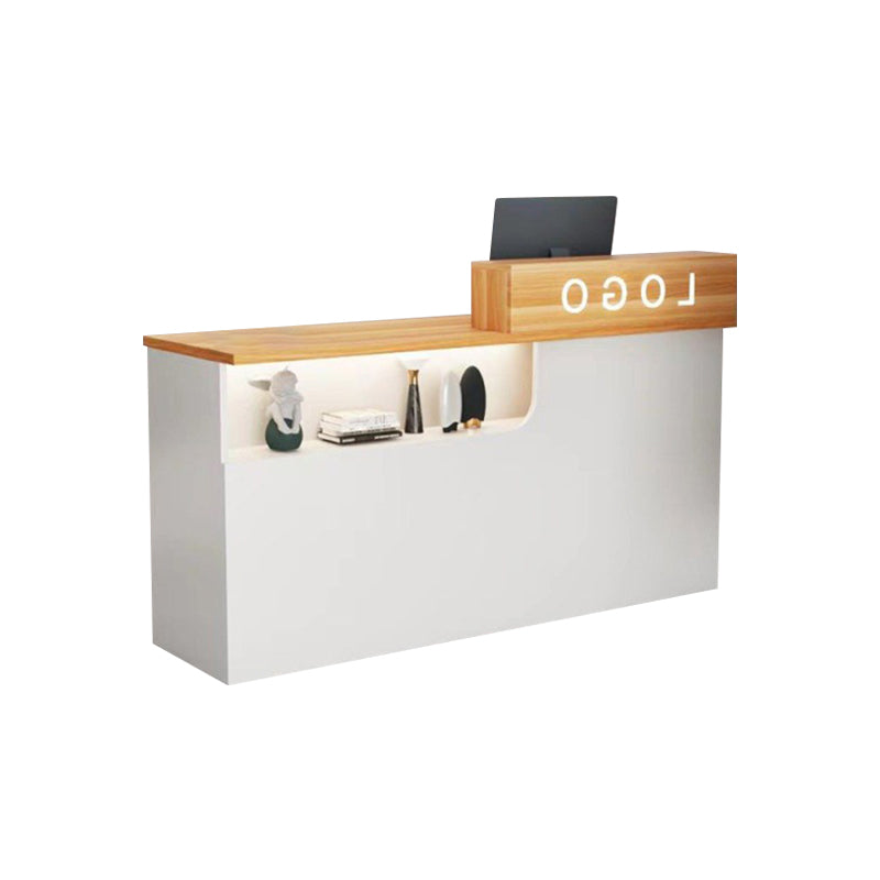 Corner Small Straight Reception Desk with Storage for Barber Shops and Salons JDT-1030