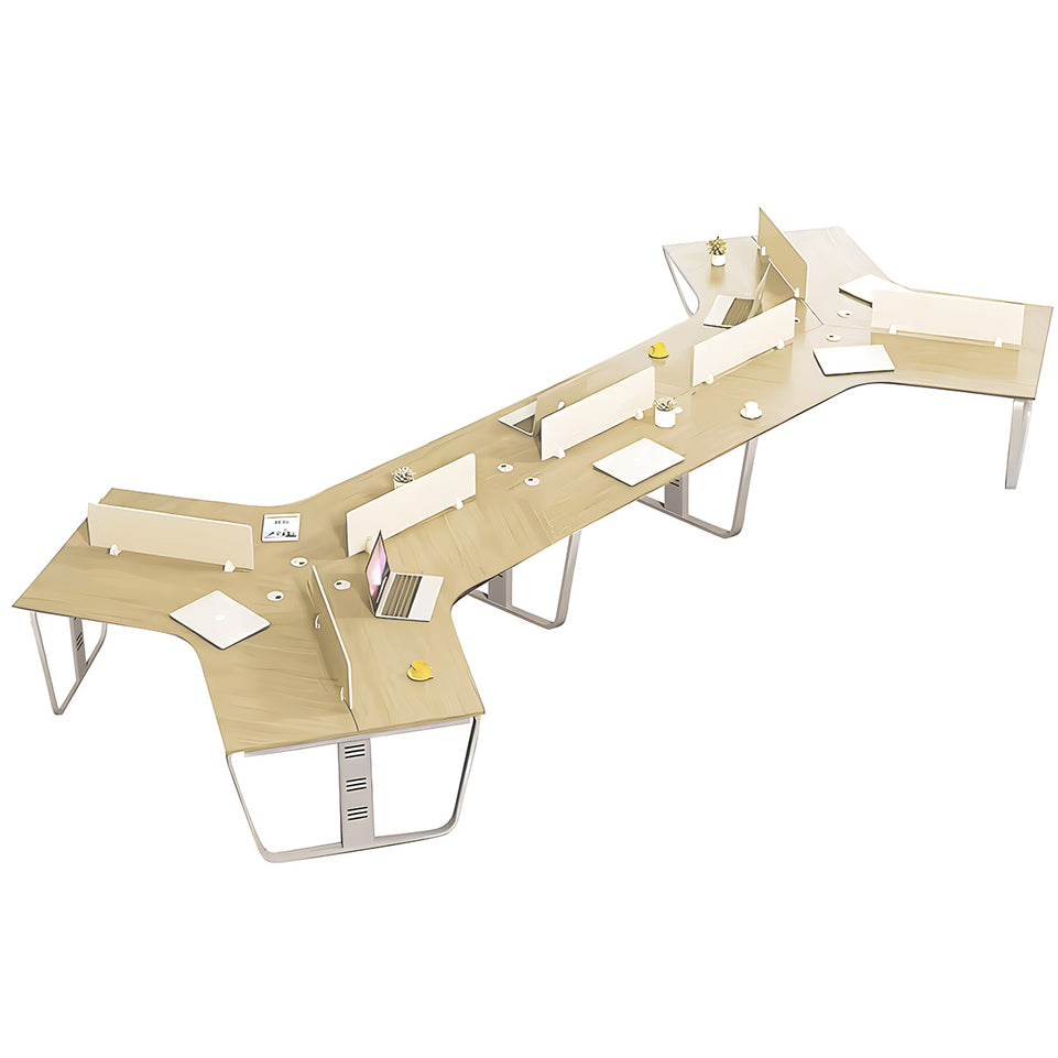 Sculpted Staff Desk Minimalist Modern Office Computer Desk Screen Card Seat Twin Staff Desk YGZ-1017