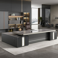 Modern L-Shaped Executive Desk with Multimedia Cable Box LBZ-2123