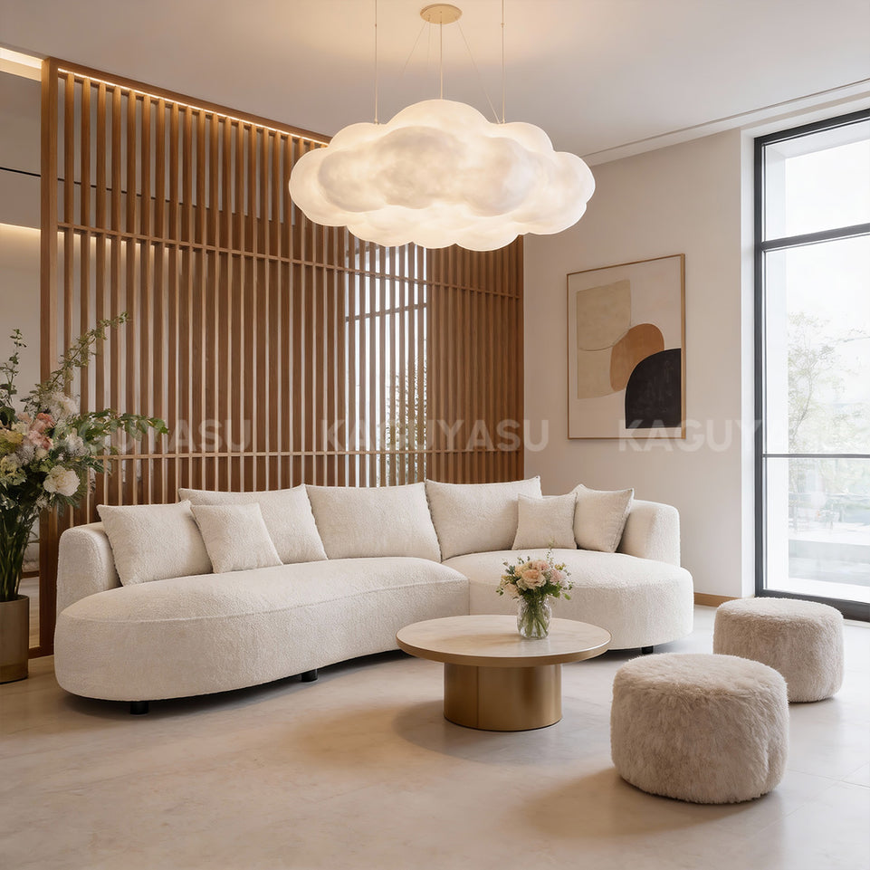 Modern Sherpa Lounge Sofa with Curved Backrest for Living Rooms & Reception Areas SZ-SF-0006