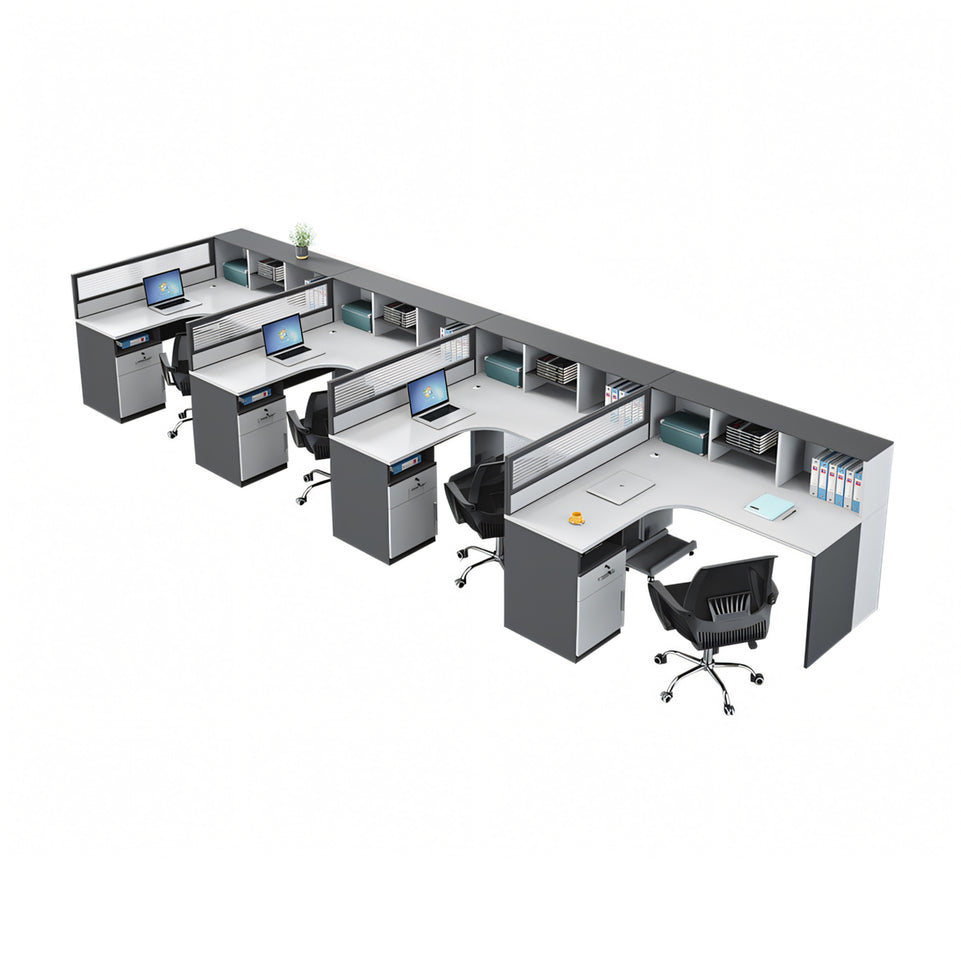 Modern Office Workstation Set with Screens, Ideal for 2/4/6-Person Workspaces BGZ-220