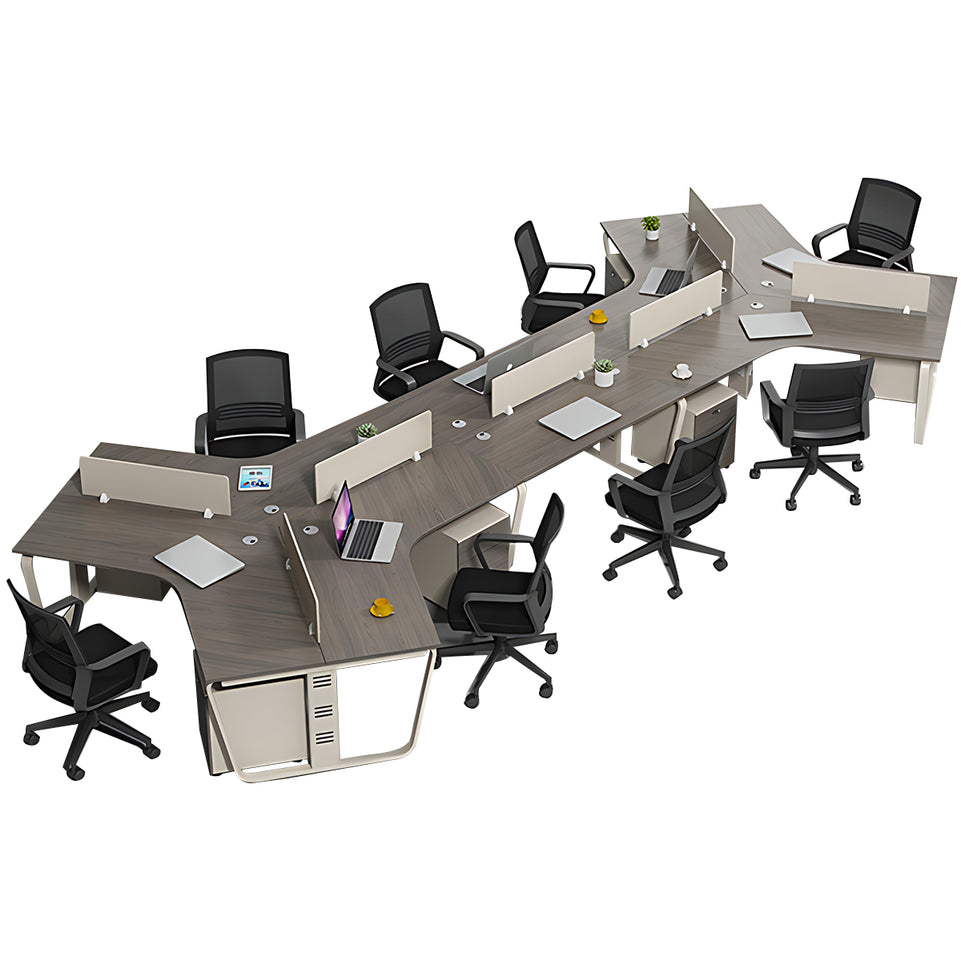 Sculpted Staff Desk Minimalist Modern Office Computer Desk Screen Card Seat Twin Staff Desk YGZ-1017