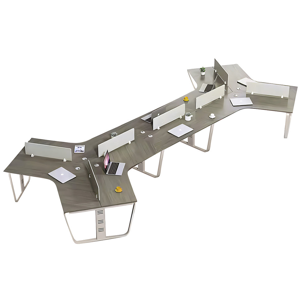 Sculpted Staff Desk Minimalist Modern Office Computer Desk Screen Card Seat Twin Staff Desk YGZ-1017