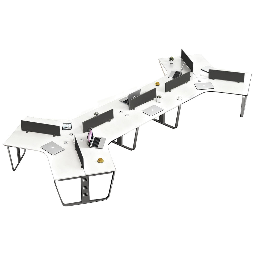 Sculpted Staff Desk Minimalist Modern Office Computer Desk Screen Card Seat Twin Staff Desk YGZ-1017