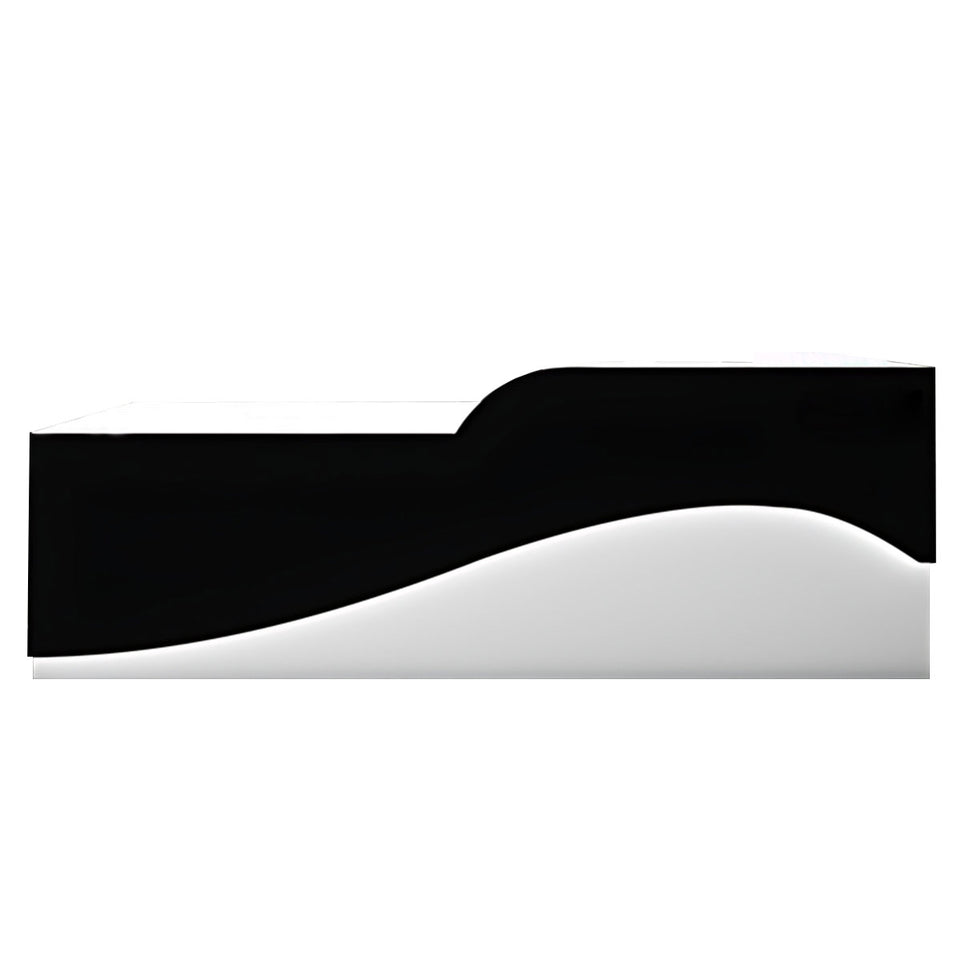 Color-Blocked Curved Front Desk with CPU Holder and Keyboard Tray for Reception JDT-10110