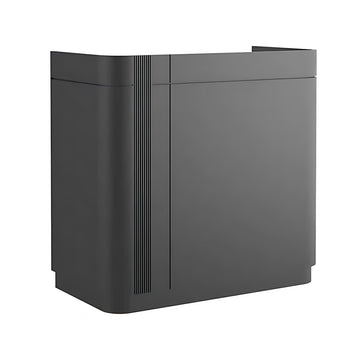 Curved Reception Desk 28-79 in Wide with Lockable, Solid Wood & File Drawers for Salon