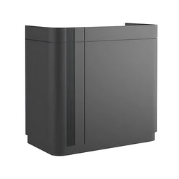 Curved Reception Desk 28-79 in Wide with Lockable, Solid Wood & File Drawers for Salon