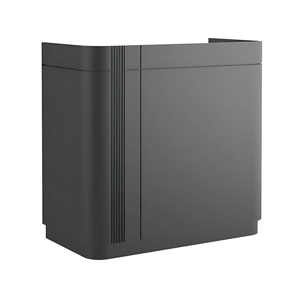 Curved Reception Desk 28-79 in Wide with Lockable, Solid Wood & File Drawers for Salon
