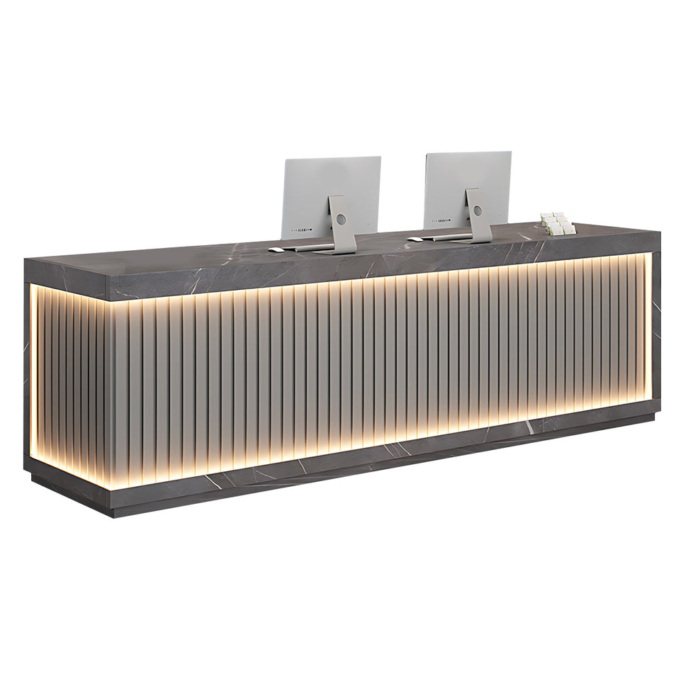Salon Reception Desk 47-157 in Wide with LED Lighting & Lockable for Salon