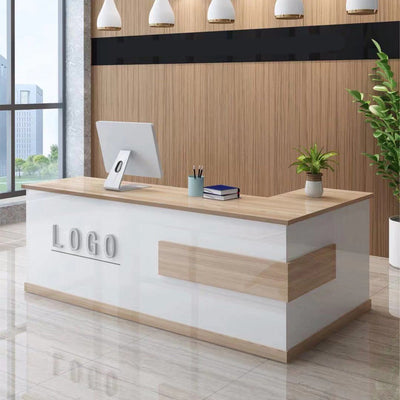 Stylish L-Shaped Reception Desk with Large Storage JDT-069-W（West Coast）