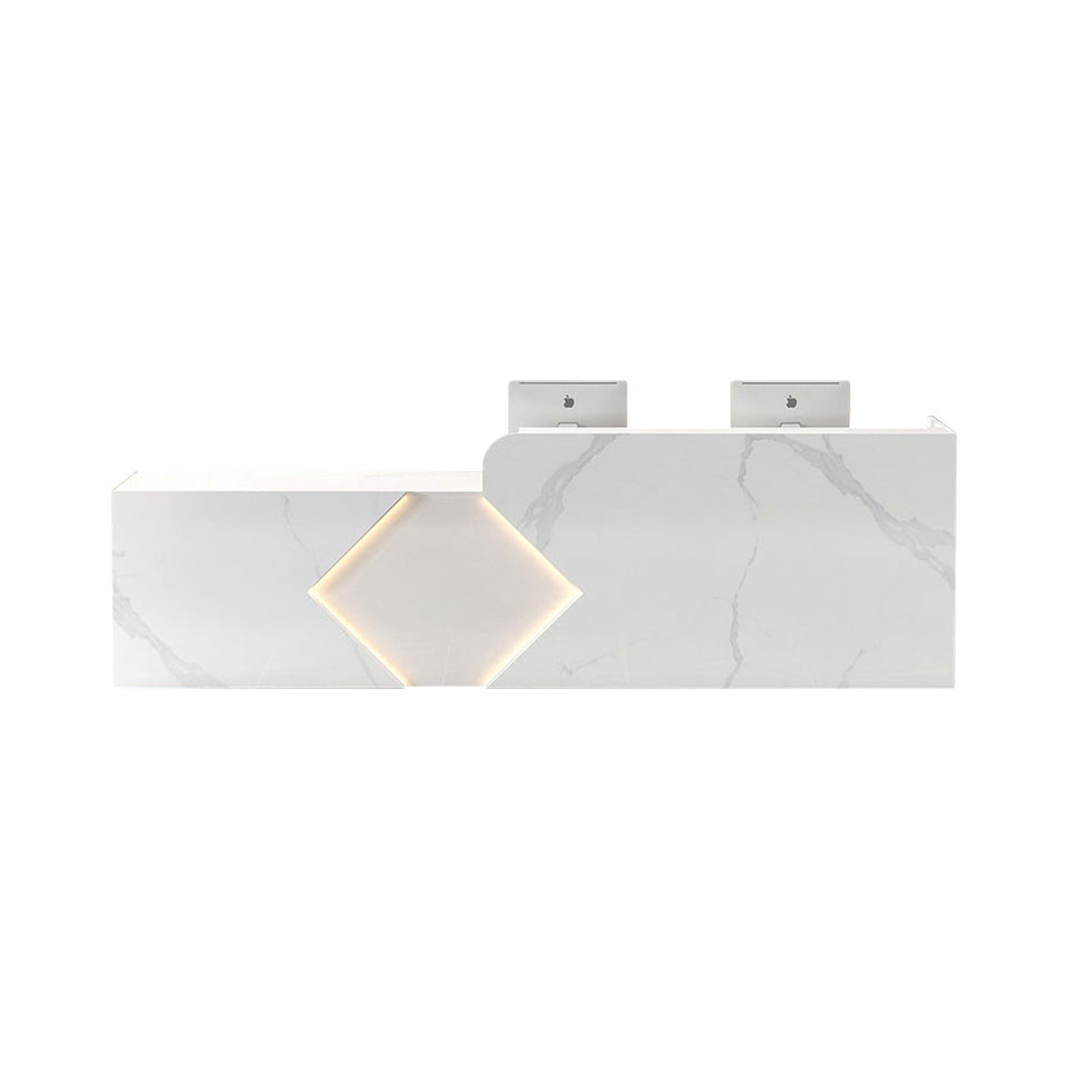 Straight Rectangular Reception Desk with LED and Lockable Drawers for Company JDT-783-W (West Coast)