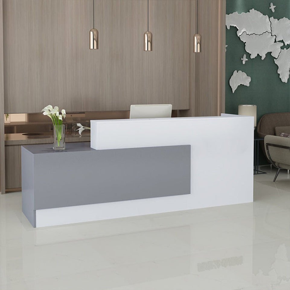 Color Blocked Reception Desks with Keyboard Tray and Drawers JDT-711-W（West Coast)