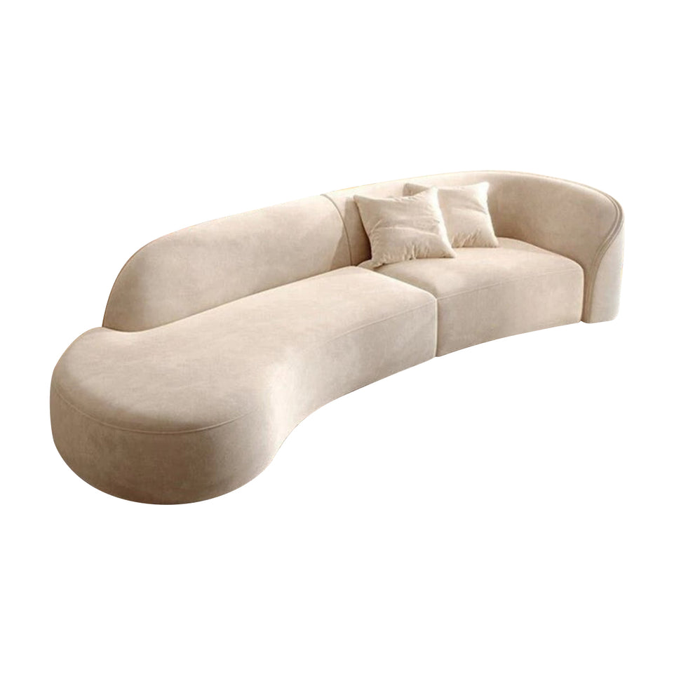 Simple Modern Curved Fabric Sofa with High Elastic Foam BSF-035-W (West Coast)