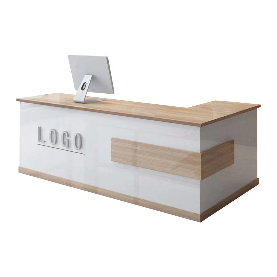 Stylish L-Shaped Reception Desk with Large Storage JDT-069-W（West Coast）