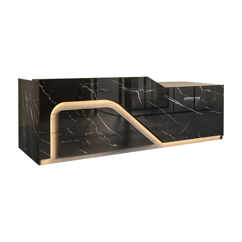 Lacquer Reception Desk with LED Lights and Lockable Drawer for Retail Stores JDT-1051