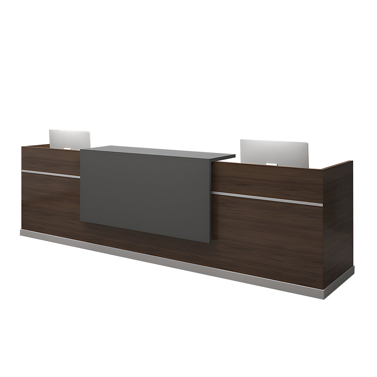 Color-Blocked Reception Desk with Mobile Cabinet and Compartments for Consultation and Reception JDT-1072