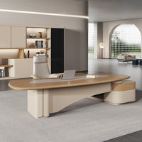 Modern Luxury Executive Desk With Curved Panel Comfortable Office Desk LBZ-1055