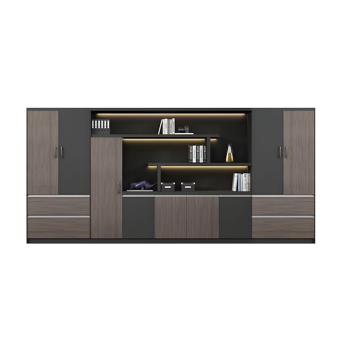 Premium Wooden Executive Lockable Cabinet, Modern Office Storage Cabinet, Background Storage and Archive Bookcase WJG-2169