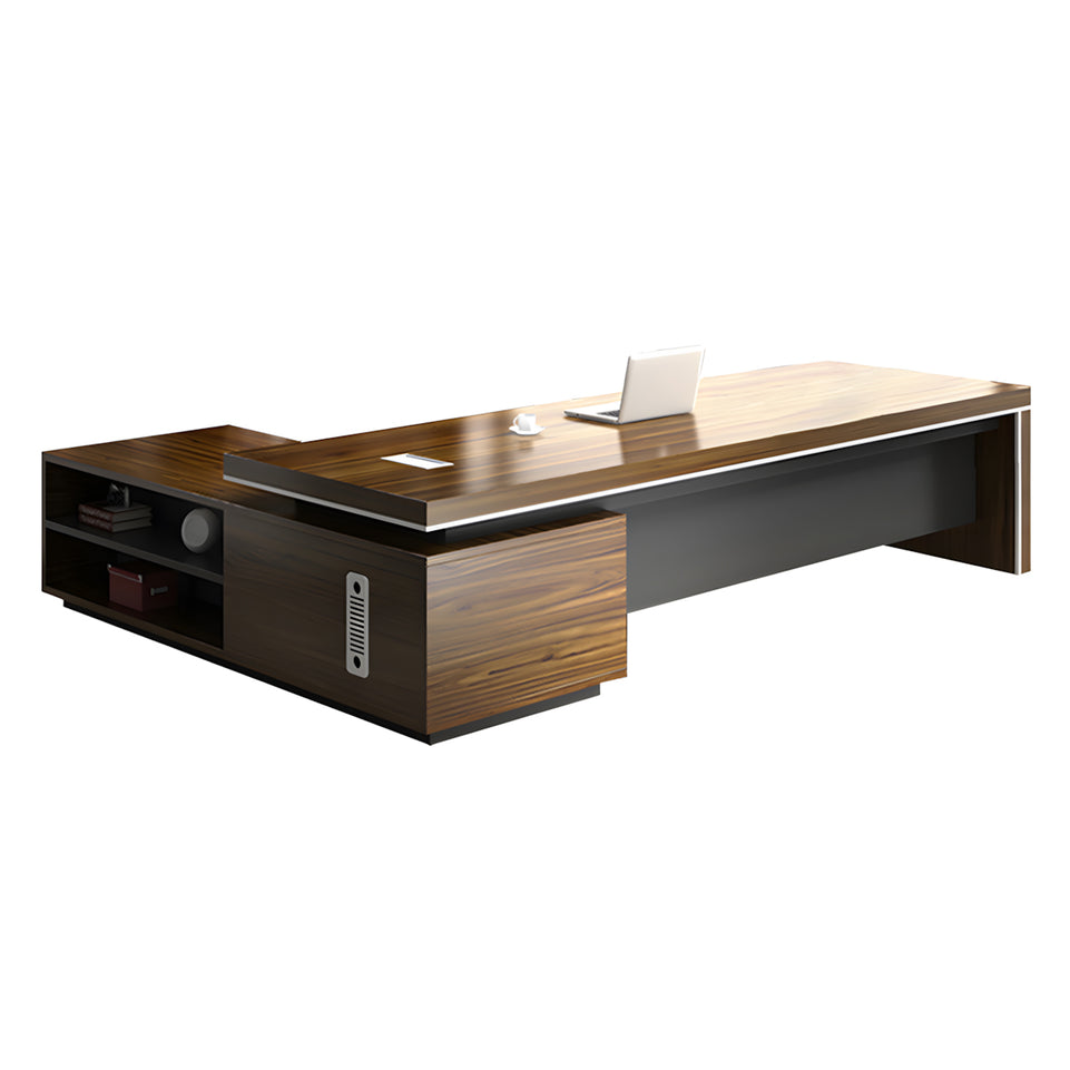 Modern Minimalist Executive Office Desk and Chair Combination with Cabinet LBZ-10158