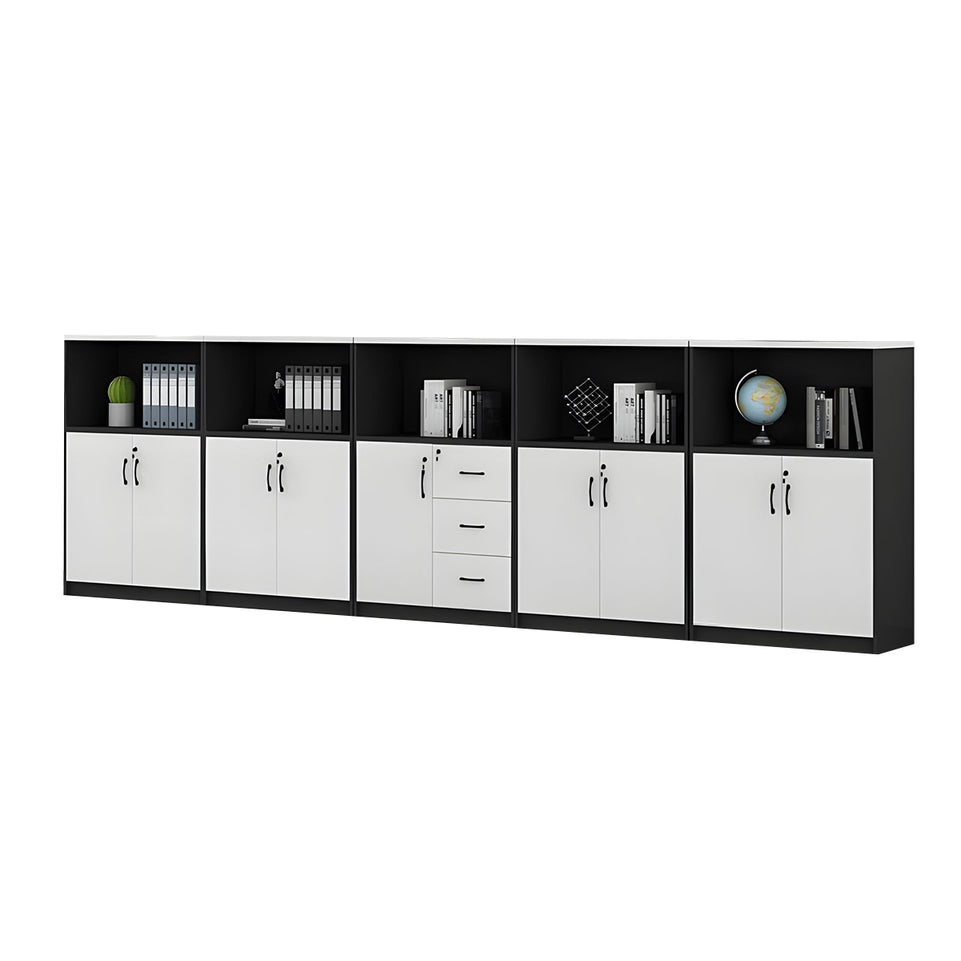 Stylish Multifunctional Office Storage Cabinet with Lockable Drawers for Workspace Organization, Printer Station, and Document Filing CWG-2167