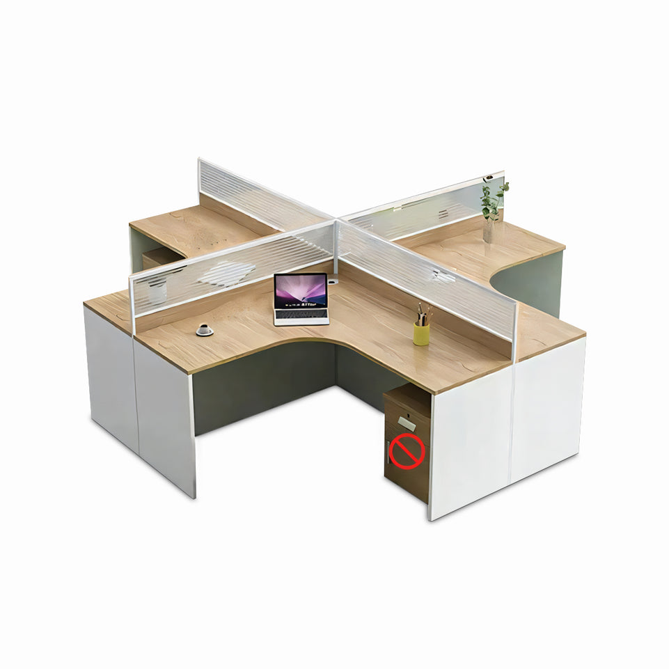 Modern Office Desk with Screen, Ideal for Four, Perfect for Workstations and Staff Desks-BGZ-070