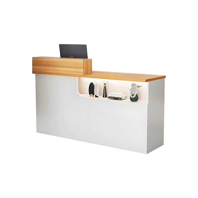 Corner Small Straight Compact Reception Desk with Storage for Barber Shops and Salons JDT-1030