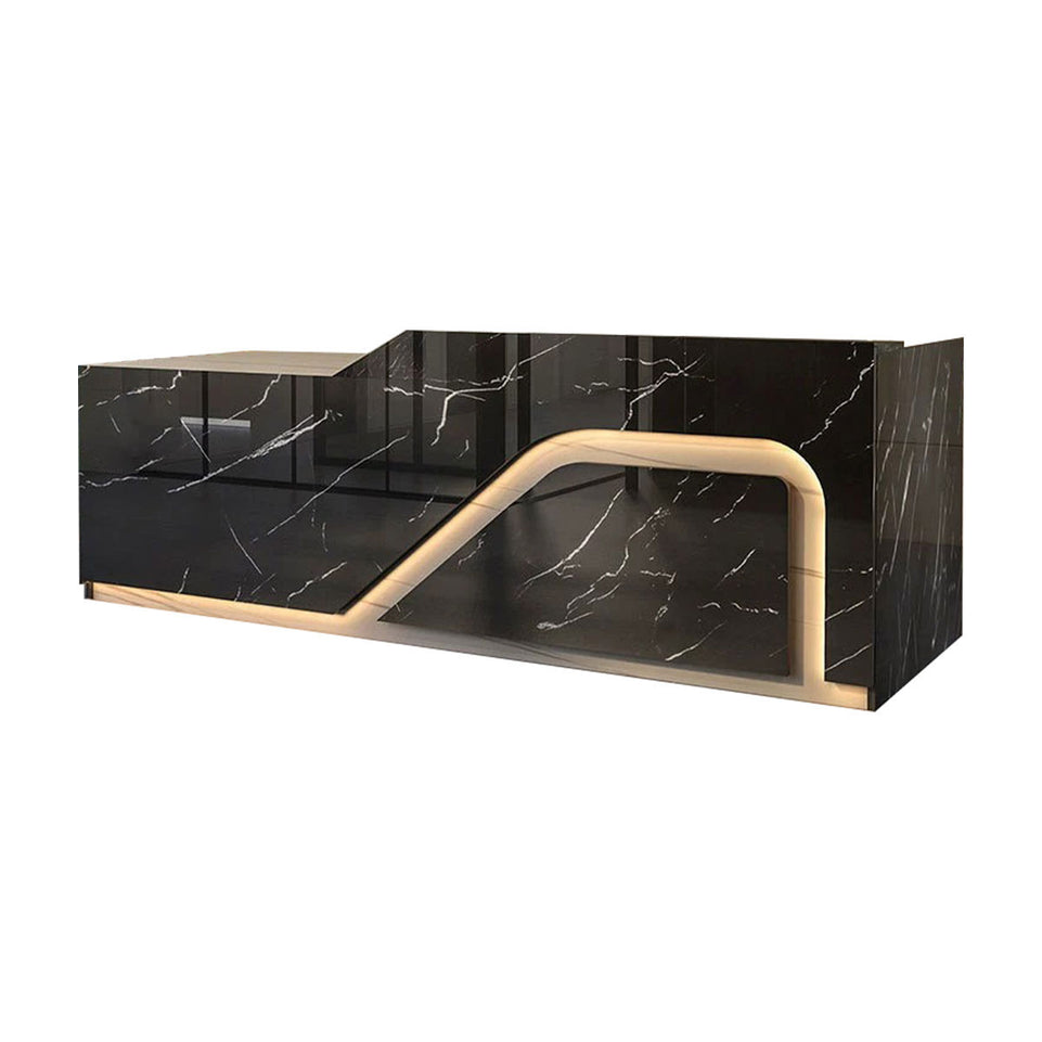 Lacquer Reception Desk with LED Lights and Lockable Drawer for Retail Stores JDT-1051