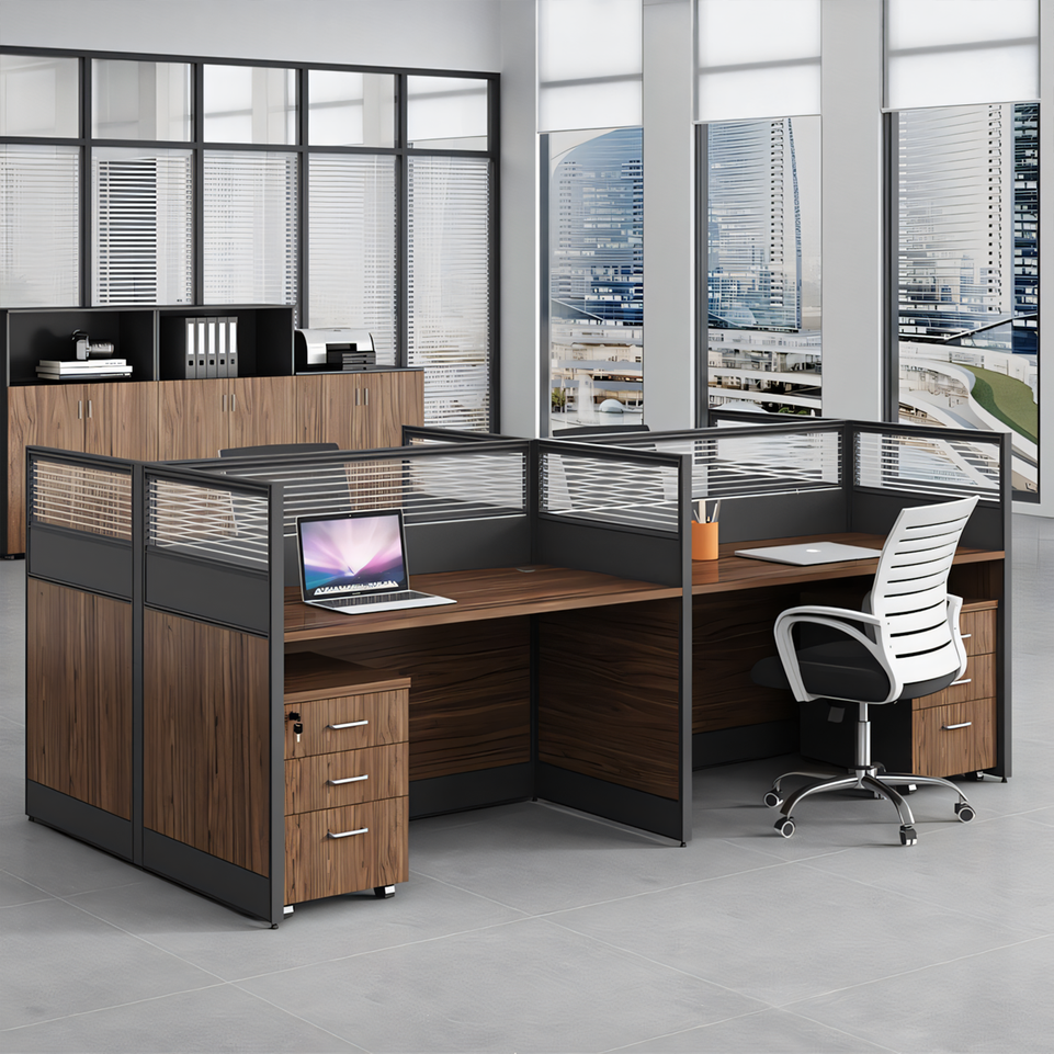 Efficient Office Setup: Modern Staff Desk and Chair Set with Computer Desk BGZ-006