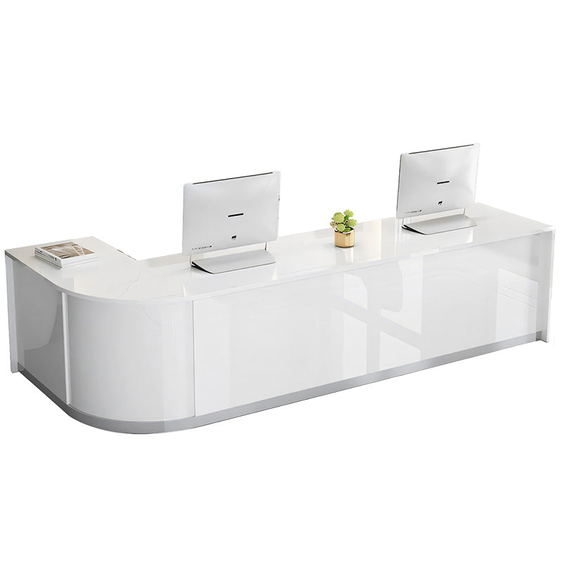 Modern and Minimalist Corner Reception Desk for Commercial Spaces JDT-071