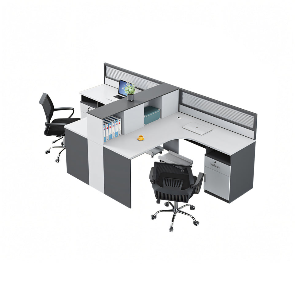 Modern Office Workstation Set with Screens, Ideal for 2/4/6-Person Workspaces BGZ-220