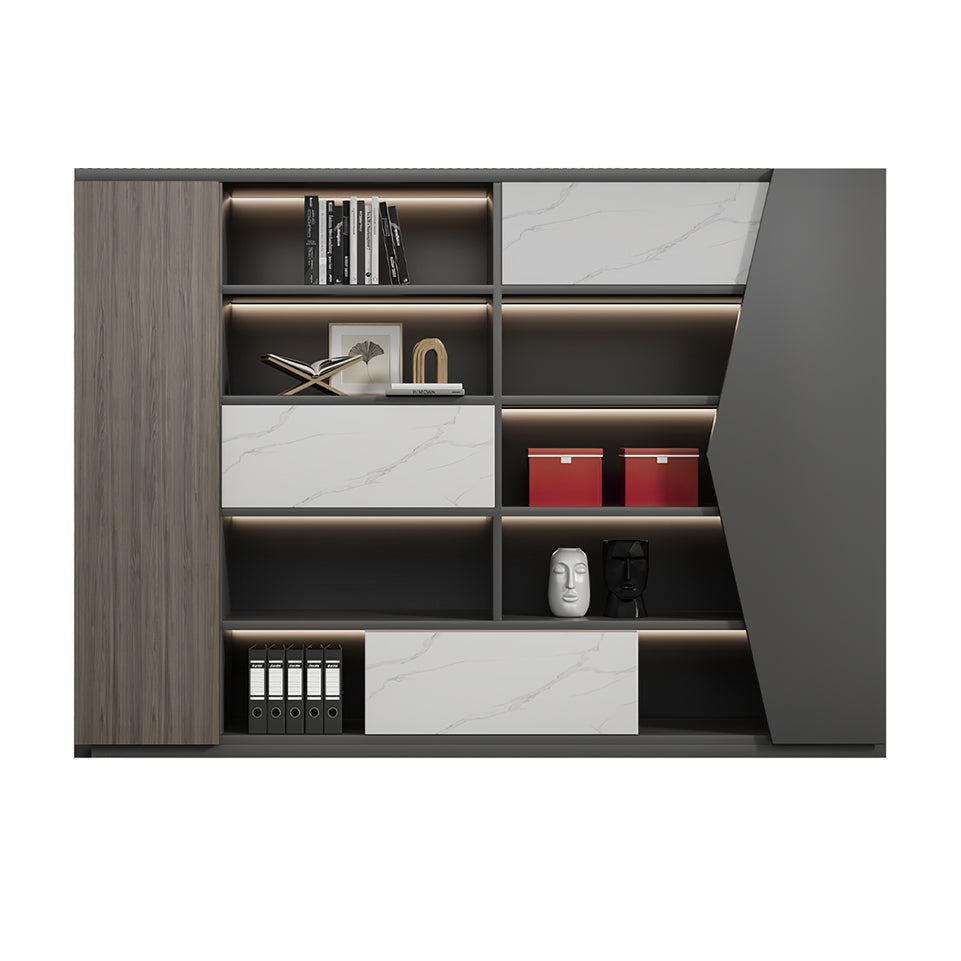 Modern L-Shaped Executive Desk with Combination Lock Drawers LBZ-2111