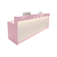 Straight Color-Blocked Reception Desk with Keyboard Tray and Drawers for Offices and Hotel Lobbies JDT-004