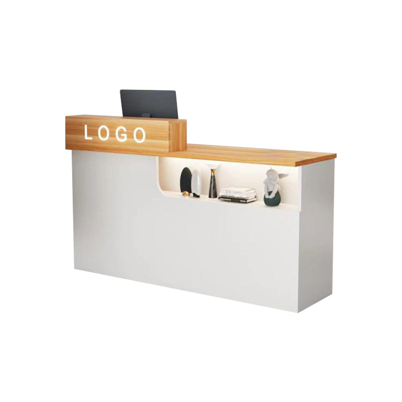 Corner Small Straight Reception Desk with Storage for Barber Shops and Salons JDT-1030