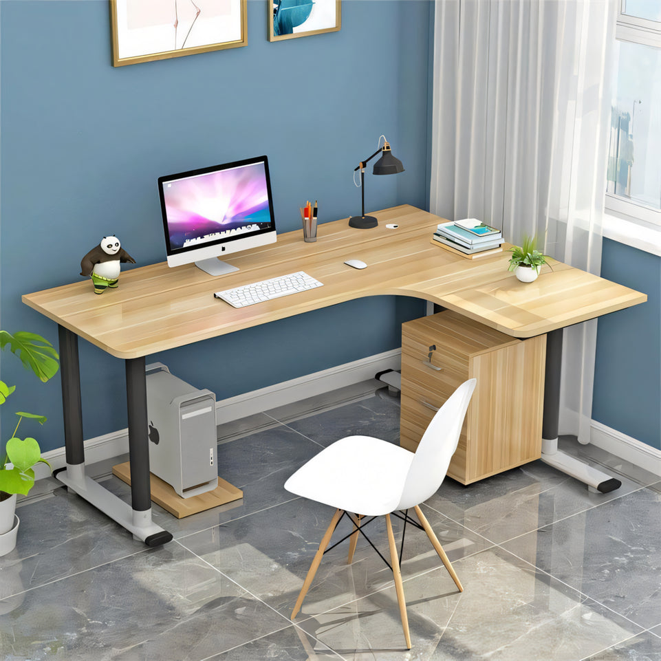 L-Shaped Corner Desk - Modern, Space-Saving Home Office Solution HD-206