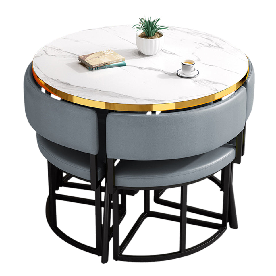 Modern Office Reception Round Table with 4 Backrest Chairs JDZH-2019