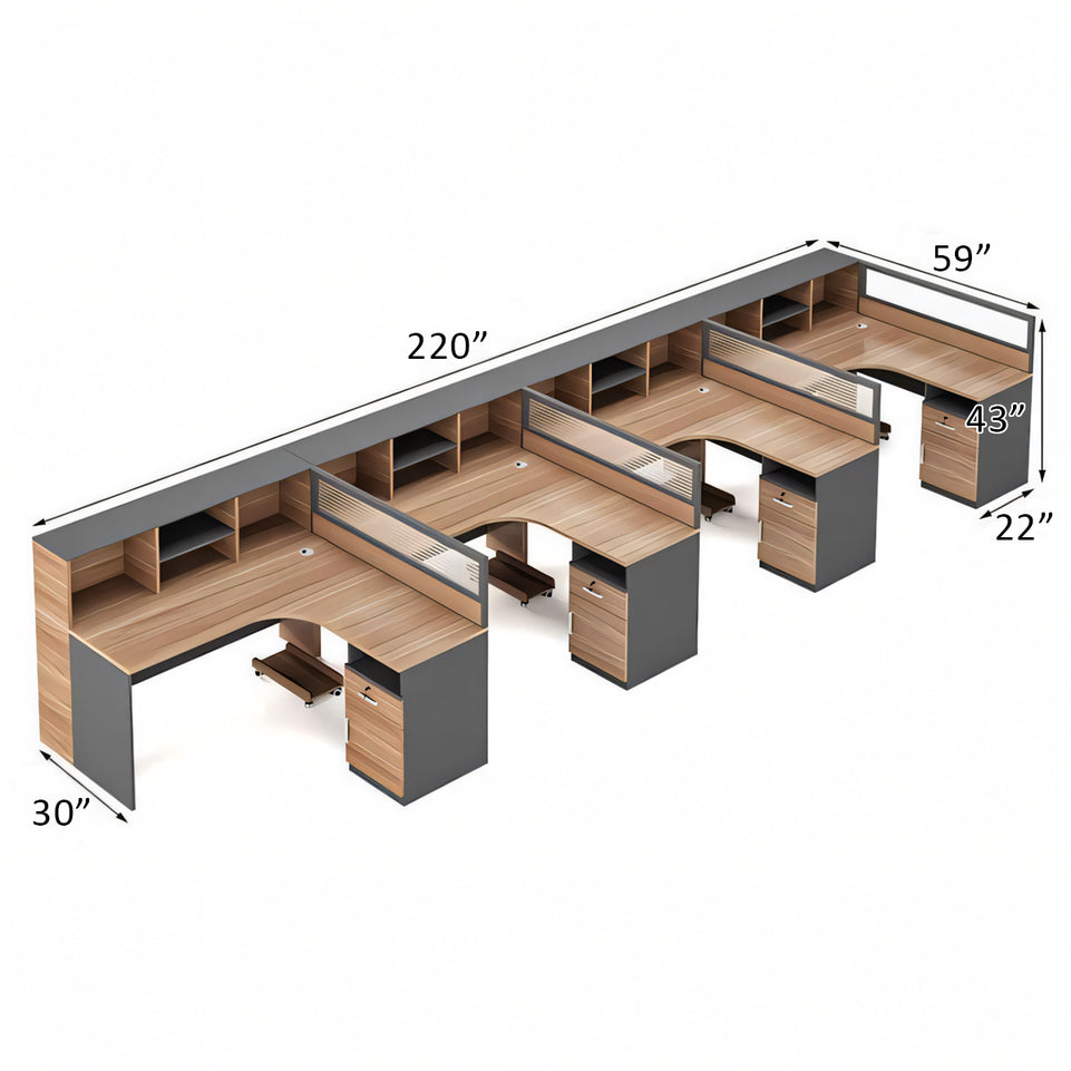 Modern Office Desk and Chair Set with Privacy Panels - Ideal for Workstations BGZ-227