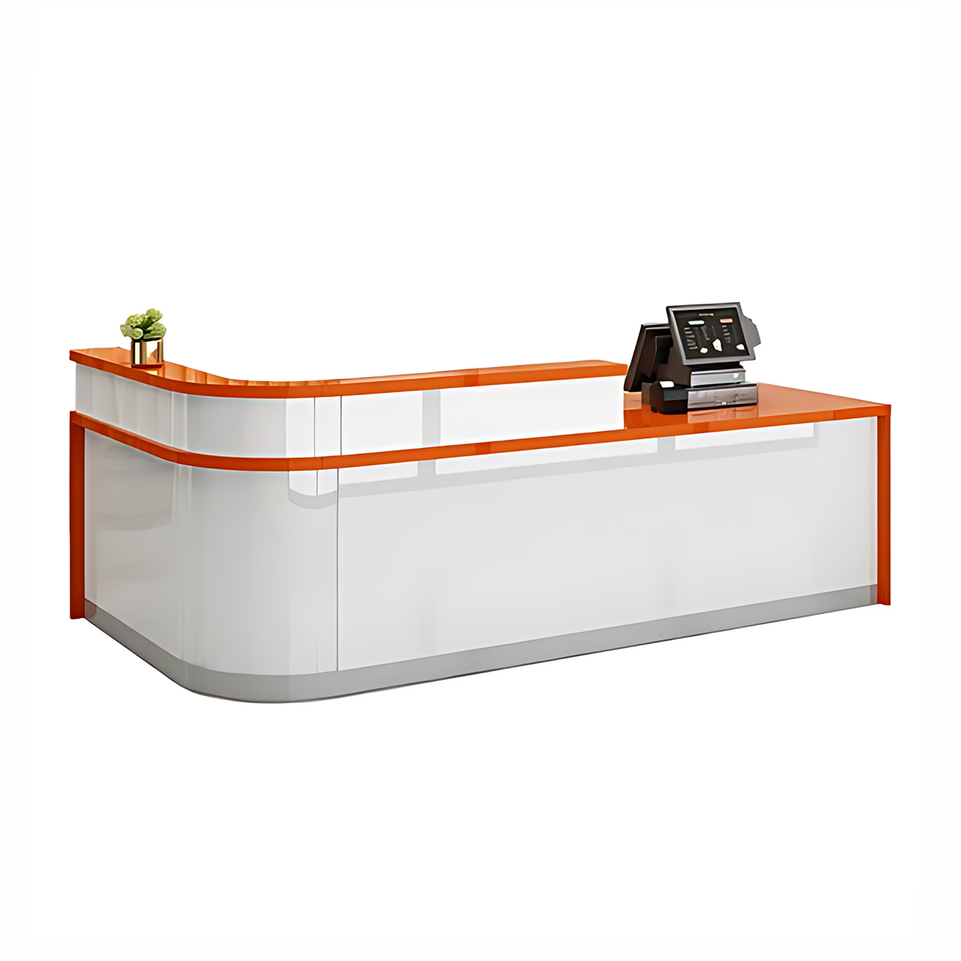 Rectangular Laminate Front Reception Desk with Filing Cabinet JDT-766