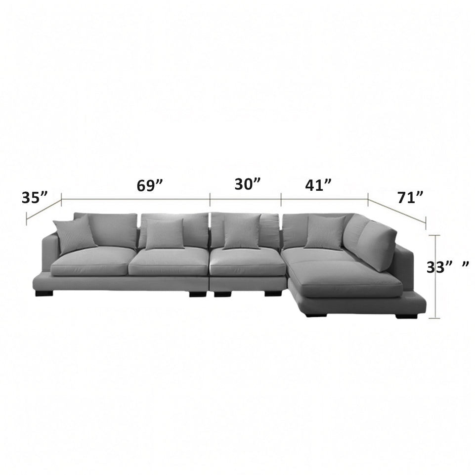 Italian Minimalist Feather Sofa Modern Couch Chaise Lounge BSF-2004