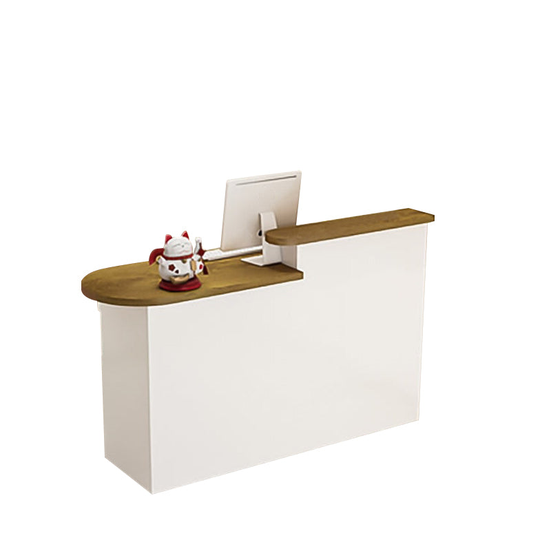 Curved Small Reception Counter with Cable Management and Lockable Drawer for Store JDT-10111