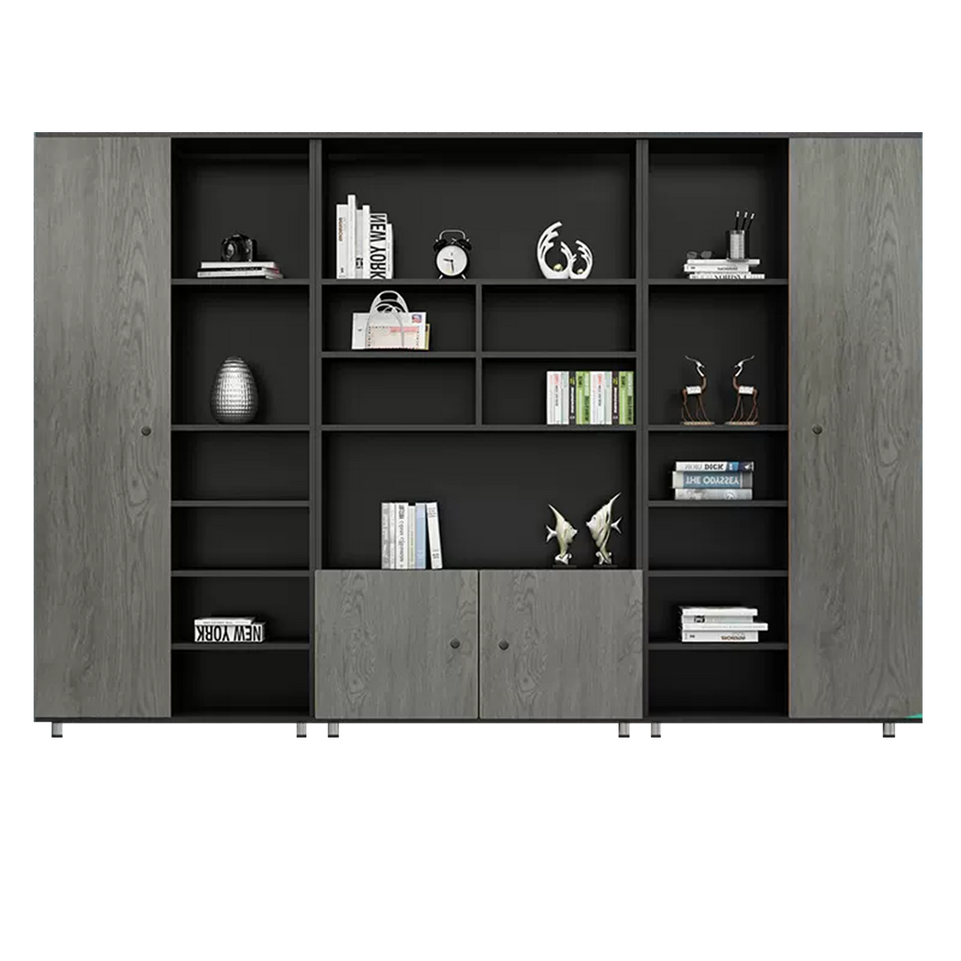 Rectangular Wooden File Cabinet with Open Storage Compartments WJG-745