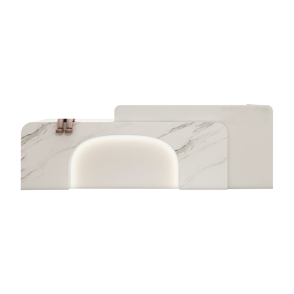 Arched Door Design Baked Coating Reception Desk with LED Lights for Barber Shops and Salons JDT-10151